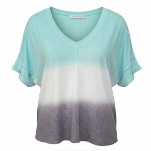 Hello Nite Extremely Soft Ombré Terrycloth-like Shortsleeve Top